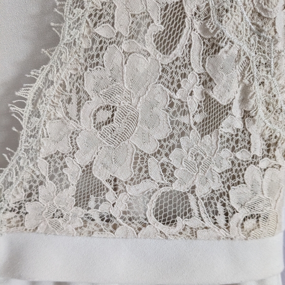 BCBGMaxAzria Mandana Open Back Romper Oatmeal Cream Lace pockets size 6 - Picture 8 of 12